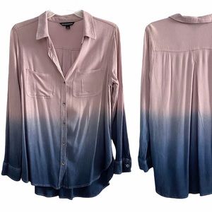 Rock & Republic gradient button-up top, lilac blue